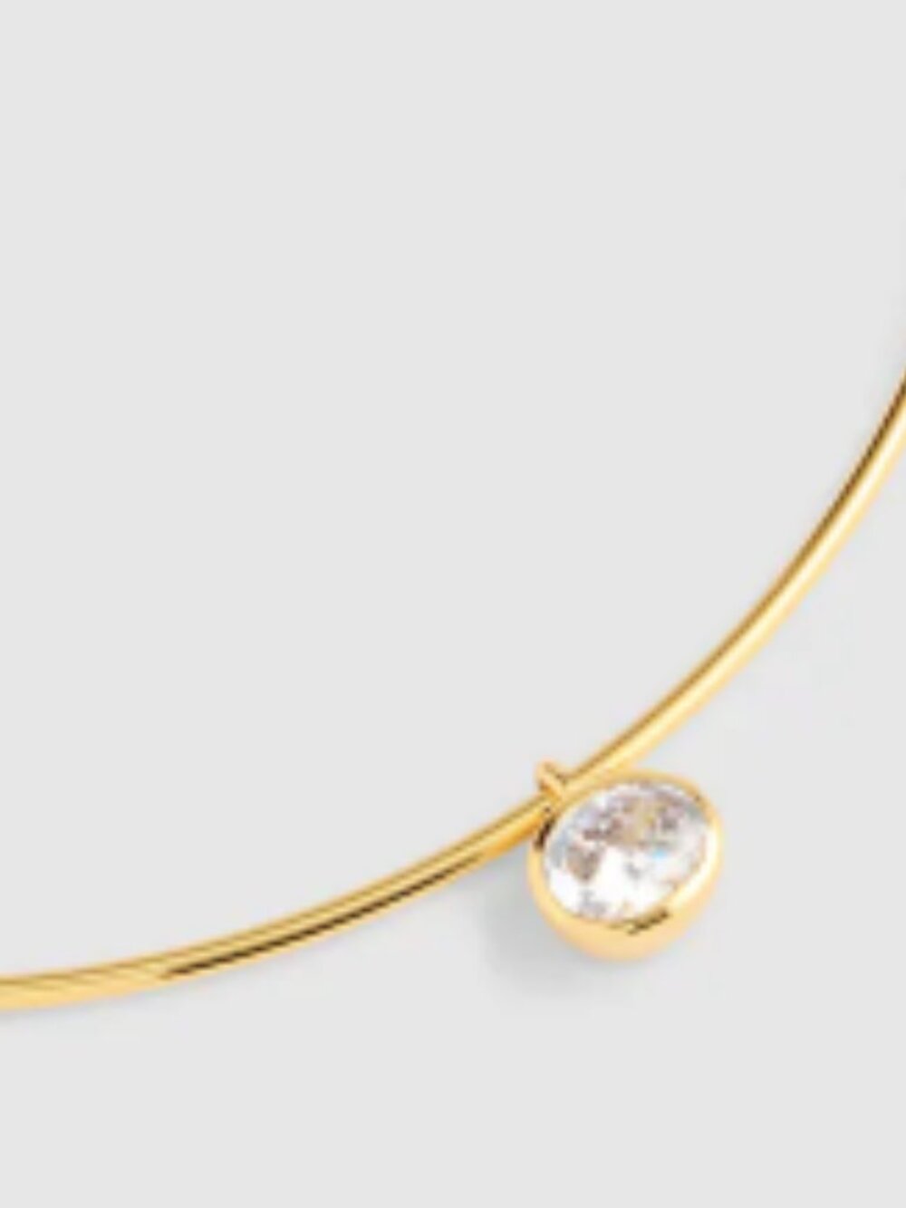 NWT Madewell Emerald-Cut Crystal Wire Choker Necklace - Picture 3 of 6